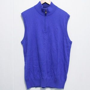 NWT Southern Tide Men's Vest Medium Royal Blue Zip